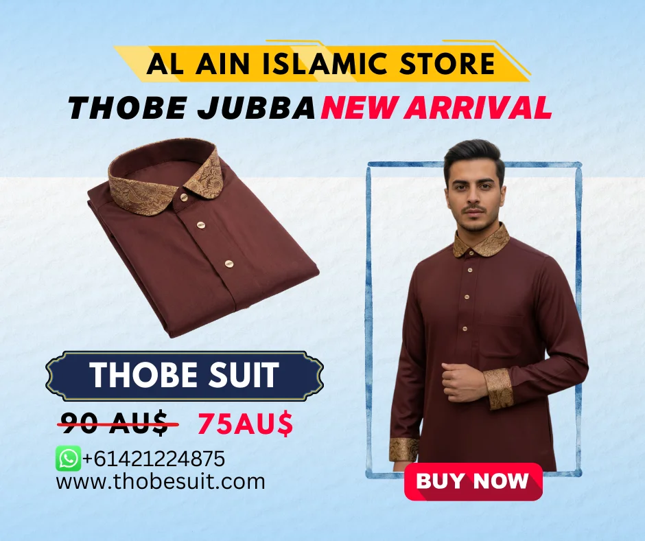 Thobe Sute Jubba thobe for men Australia (6) Thobe Jubba for Men's Stylish Fashion Red - Image 1