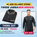 Thobe for Men's Black Arabic Emirati Stylish Fashion Dress